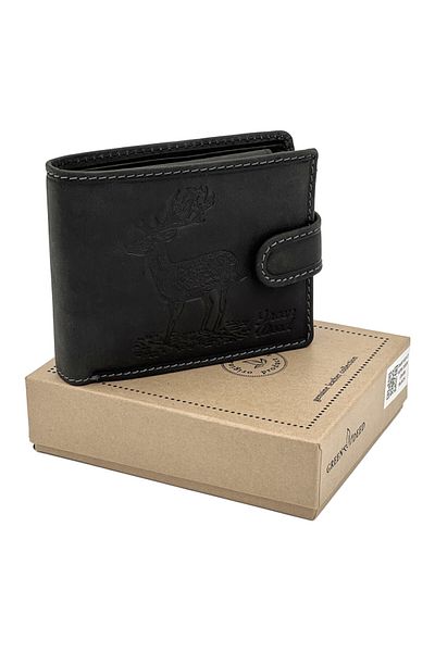Micutz Personalized Men's Wallet With Hunting Deer Made of Genuine Leather, 13x9.5x3.8 cm