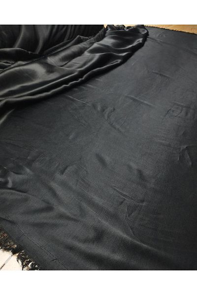 Kumaş Parça Satin Viscose in Black Color Width: 145 cm