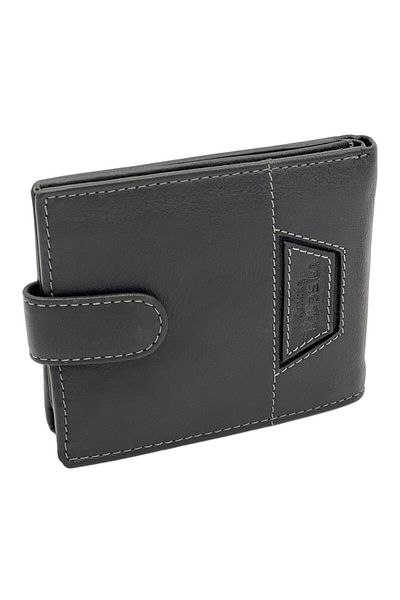 Micutz Black Genuine Leather Wallet for Men, La Scala Luxury, 12x9.5x2.5 cm