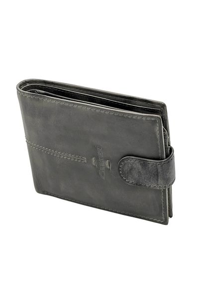 Micutz Men's Vintage Gray Genuine Leather Wallet, 12.5 x 9.5 x 2 cm