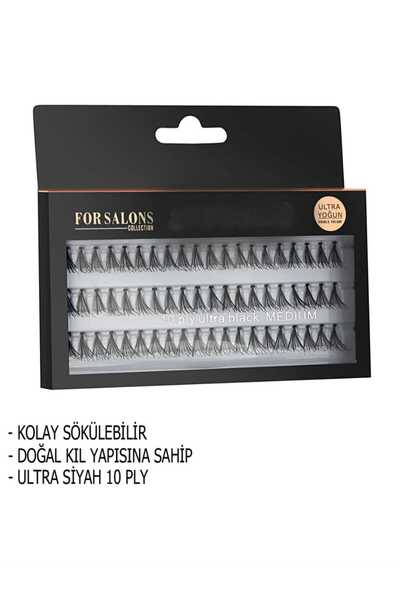 SEVRU Profesyonel İpek Takma Kirpik , Demet Tekli Kirpik - 10PLY Ultra Black MEDIUM