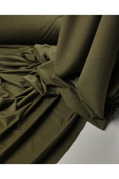 Kumaş Parça Interlock Combed Cotton in Khaki Color Width: 160 cm
