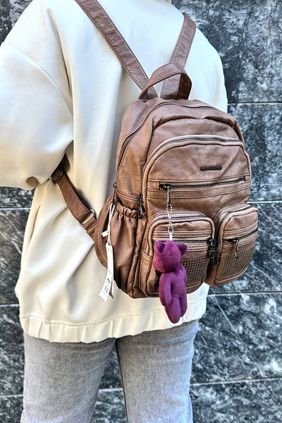 çantamgelsin Just Polo Original Imported Soft Leather a Quality Multi-Section Backpack