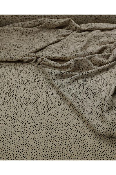 Kumaş Parça Black Patterned Jersey over Beige Wrap: 160 cm