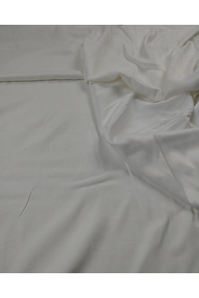 Kumaş Parça Satin Viscose in White Color Width: 145 cm