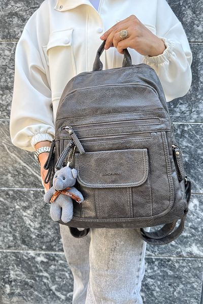 çantamgelsin Just Polo Women's Soft Leather 9 Compartment Backpack