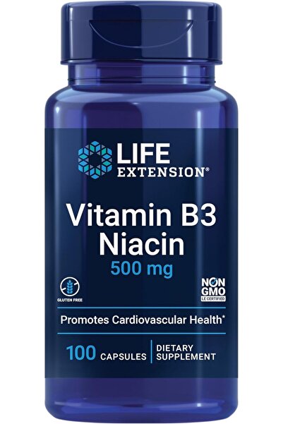 Life Extension Vitamin B3 Niacin 500 mg – Niacin Supports Heart Health Promot...
