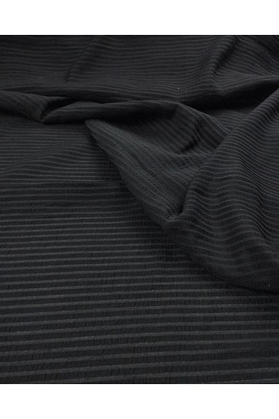 Kumaş Parça Thin Weaving with Enien Trransparent Line Transition in Black Color Width: 130 cm