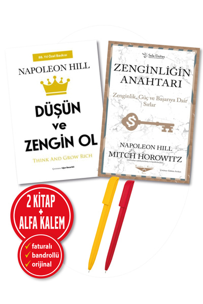 Destek Yayınları Alfa Kalem+ Napoleon Hill 2 Kitap Yeni Baskı (Düşün ve Zengi...