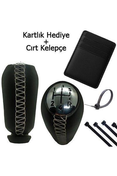 AutoAll Kangoo 2 (1993-2018) Premium Chrome Stitched Leather Gear Shift Knob