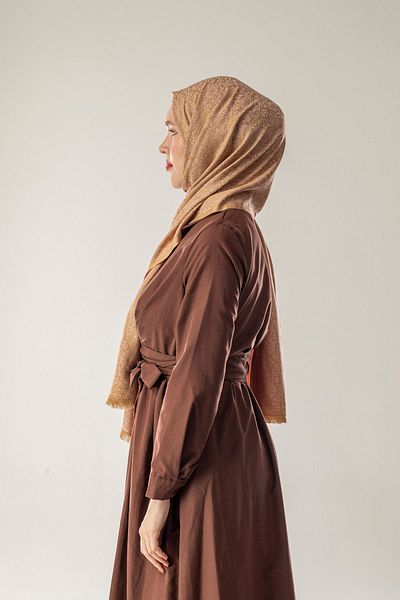 FLEUR SOİE SUNLIT GRAIN PATTERN WOVEN COTTON SHAWL