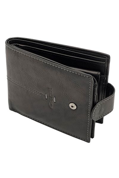 Micutz Men's Wallet Black Natural Cowhide Leather, 12x9.5x2 cm