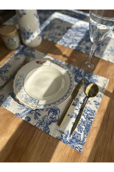 TUA HOME İngiliz Köylüsü Desenli 6'lı %100 Pamuk Amerikan Servis