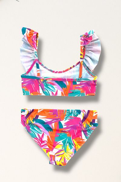 Nilmay mayo Girls' Ruffled Bikini Set