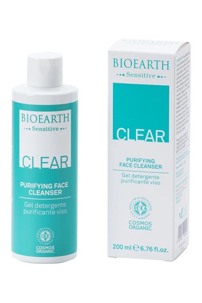 Bioearth Gel curatare fata purificator, 200ml - Clear Bioearth