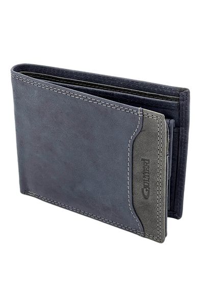 Micutz Men's Wallet Made of Genuine Leather Navy Blue: 12x9.5x2 cm