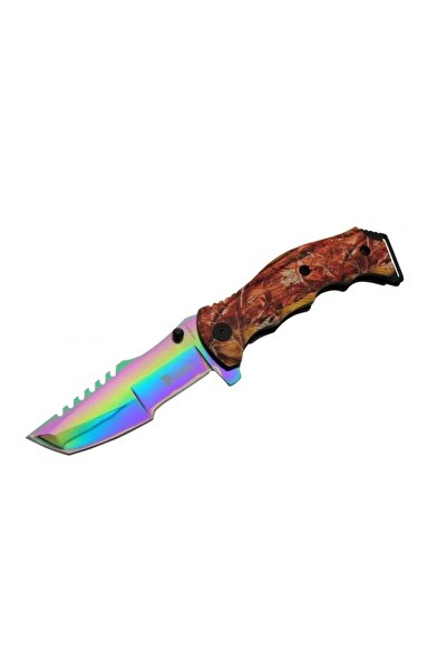 Skygo Tanto FST 3039 A Tırtıklı Gökkuşağı Kamp Çakı 23 cm - G10 Sap, Yarı Oto...