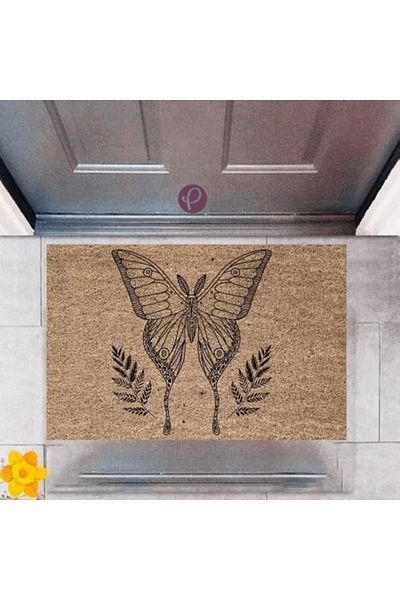 Mu Art Ahşap Bfs Door Mat Decorative Digital Printing Butterfly P-2498