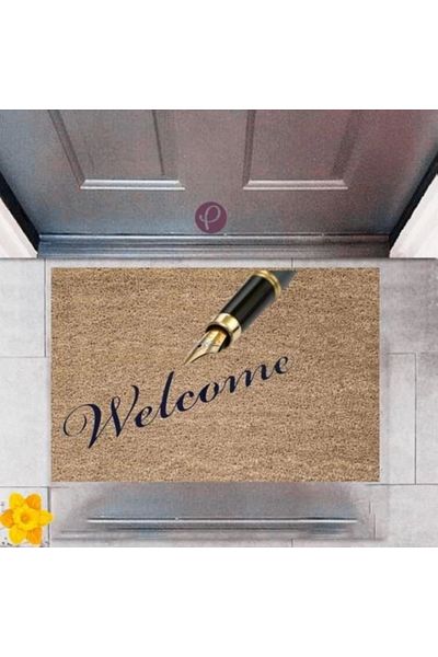 Mu Art Ahşap Bfs Door Mat Decorative Digital Printing Welcome P-2458