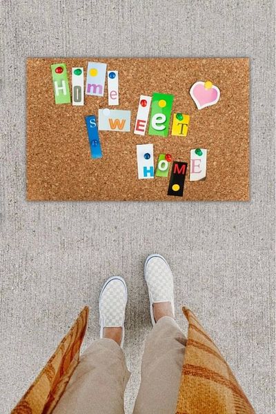 Mu Art Ahşap Bfs Digital Printing Decorative Home Sweet Home Multicolor Door Mat K-1230