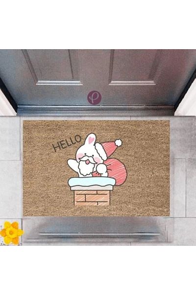 Mu Art Ahşap Bfs Door Mat Decorative Digital Printing Hello P-2370