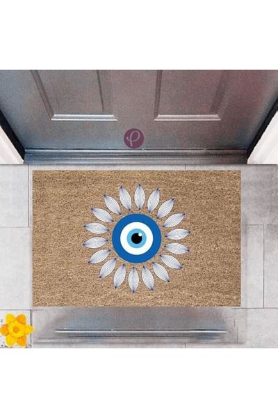 Mu Art Ahşap Bfs Door Mat Decorative Digital Printing Evil Eye Bead P-2492
