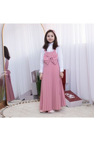 VİVİAN Separate school apron with front bow and pleats