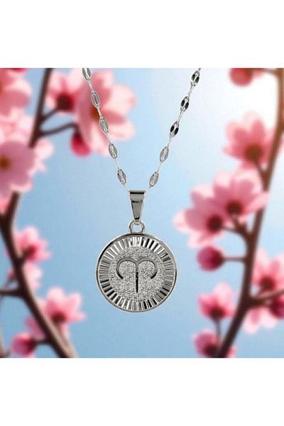 AKSESUARIM Women's Steel Zodiac Sign Necklace