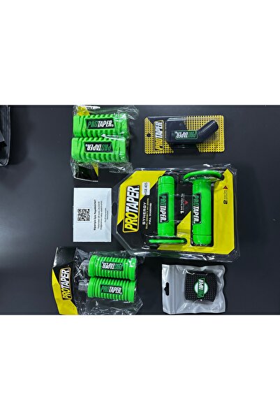 Palas Motor Protaper YEŞİL (PARLAK) Elcik Ön Arka Basamak Fren Vites Lastiği Seti / Cg cub Modifiye Aksesuar