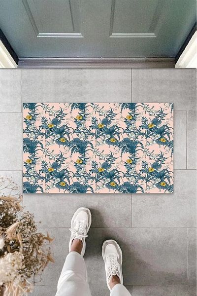Mu Art Ahşap Bfs Digital Printing Powder Yellow Flower Door Mat K-3077