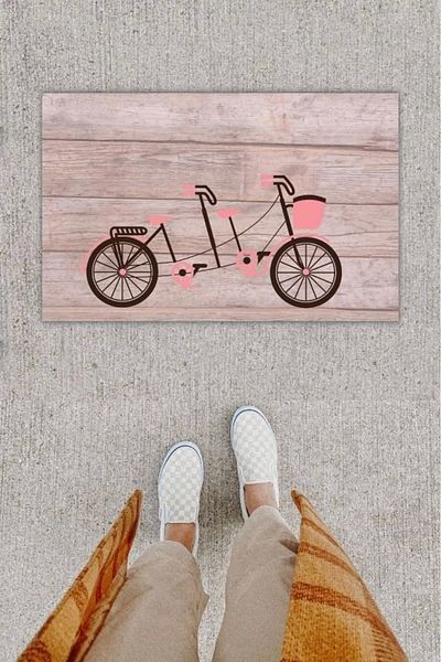 Mu Art Ahşap Bfs Digital Printing Decorative Bicycle Powder Door Mat K-1265