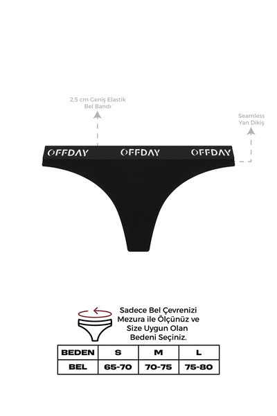 offday Essential Kadın Tanga 3'lü – Modal Pamuk, Doğal Yapı, Esnek Ve Terletmez, Kutulu