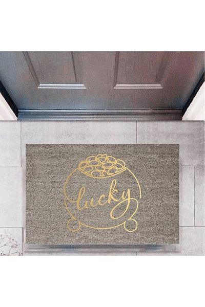 Mu Art Ahşap Bfs Door Mat Decorative Digital Printing Lucky P-2362