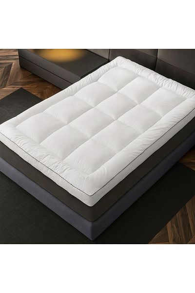 TİME Super Soft Microfiber Mattress Topper 14cm With Microfiber Filling and 360° Rubber Edges