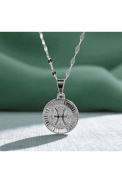 AKSESUARIM Women's Steel Zodiac Sign Necklace