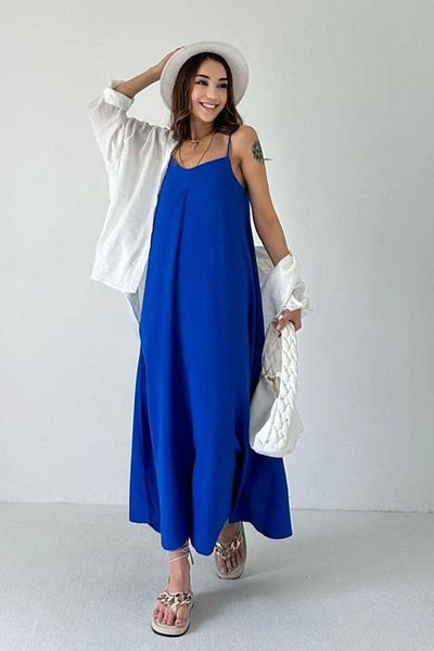 MILANOFOX Rochie Ayrobin cu bretele reglabile – Rochie lungă de vară, cu două straturi, care nu arată subțire