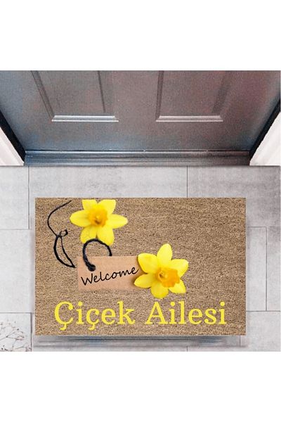Mu Art Ahşap Bfs Door Mat Decorative Digital Printing Welcome P-2462