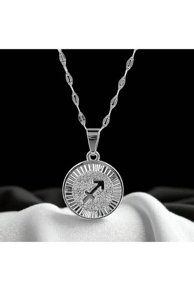 AKSESUARIM Women's Steel Zodiac Sign Necklace