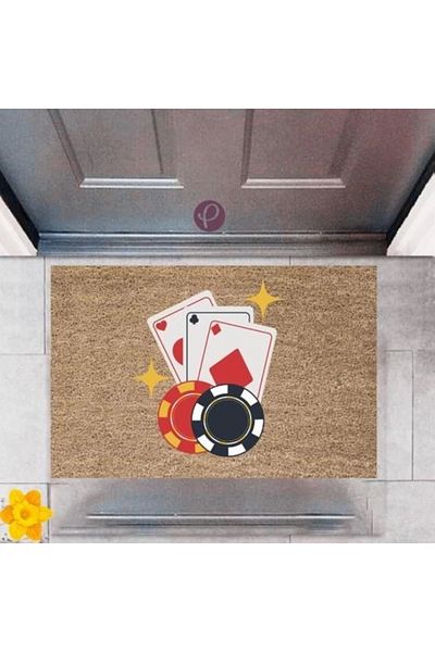Mu Art Ahşap Bfs Door Mat Decorative Digital Printing Playing Cards P-2398