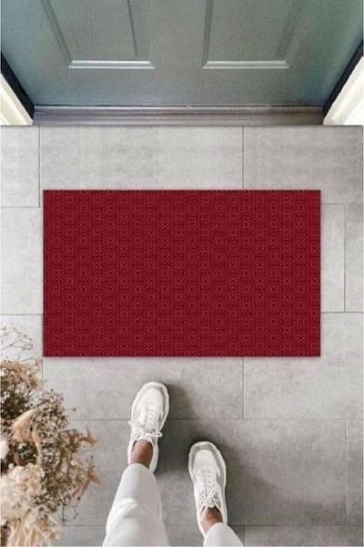 Mu Art Ahşap Bfs Dusty Rose Door Mat Heart Motif Pattern K-3223