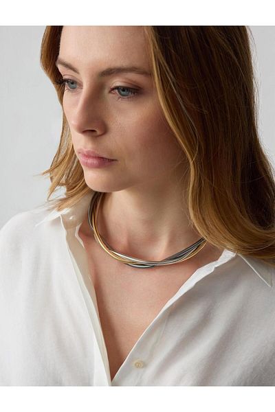 Jimmy Key Mixed Multi Chain Spiral Adjustable Necklace