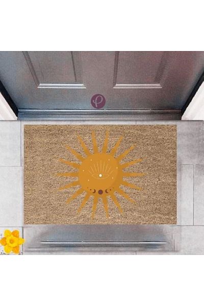Mu Art Ahşap Bfs Door Mat Decorative Digital Printing Sun P-2495