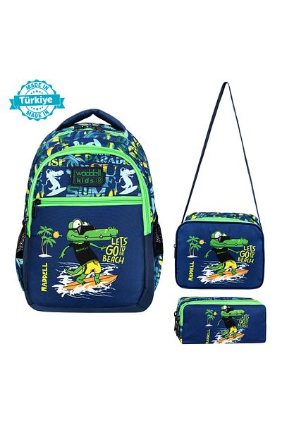 WMİLANO Licensed Children's Primary School Backpack, Lunchbox and Pen Holder