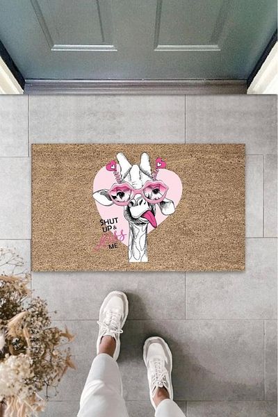 Mu Art Ahşap Bfs Digital Printing Brown Glasses Giraffe Mat K-3006