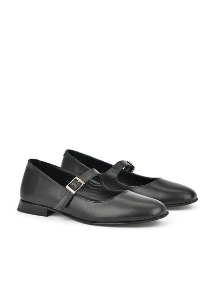 Ziya , Women's Genuine Leather Ballerinas 1531050Z25100780K Black