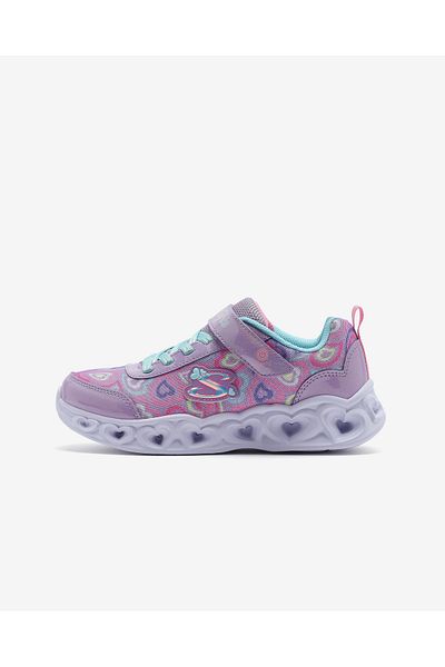 SKECHERS Heart Lights-boogie Love nagy lányok lila világító sportcipő 303257l Lvmt