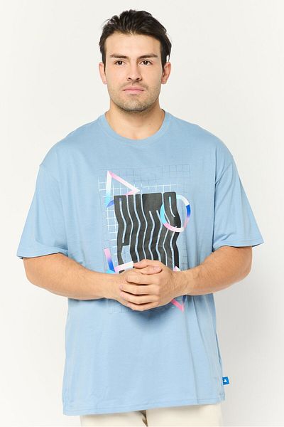 Puma Puma x PlayStation Men Sportswear Fit Short Sleeves Outdoor T-Shirt, Slate Blue