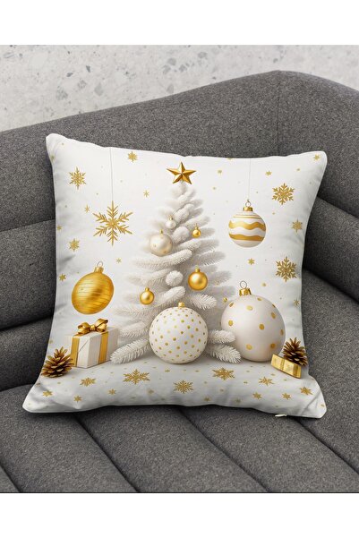 Şah Dekor Újévi témájú szánfenyő mintás 4 részes digitális nyomtatott ajándék párnahuzat