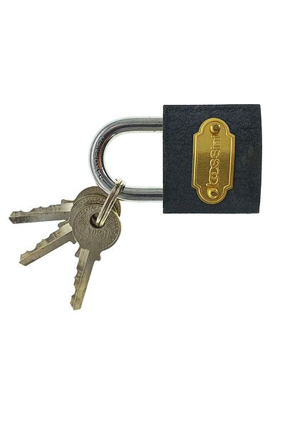 bossini Bossini 11408 padlock, 3 keys included, automatic closing by pressing, black color