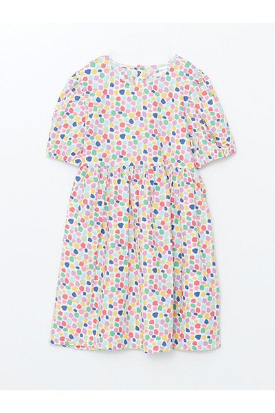 LC Waikiki LCW ECO Crew Neck Printed Girl's Dress